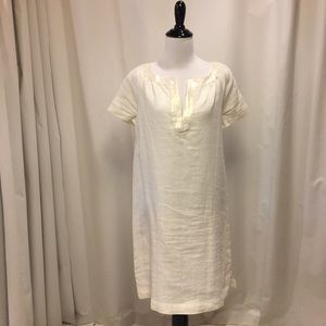 J.Crew Cream Linen Metallic Dress - size 4